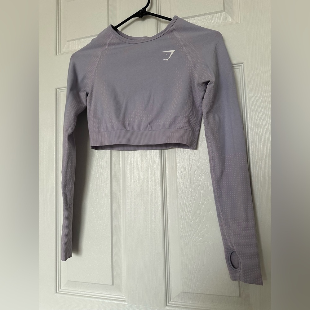 Gymshark Lavender Long Sleeve Crop Top - Picture 3 of 6